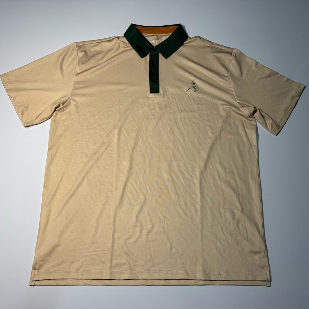 Grateful Dead x Section 119 Mens XL Embroidered Skeleton Polo Shirt Tan